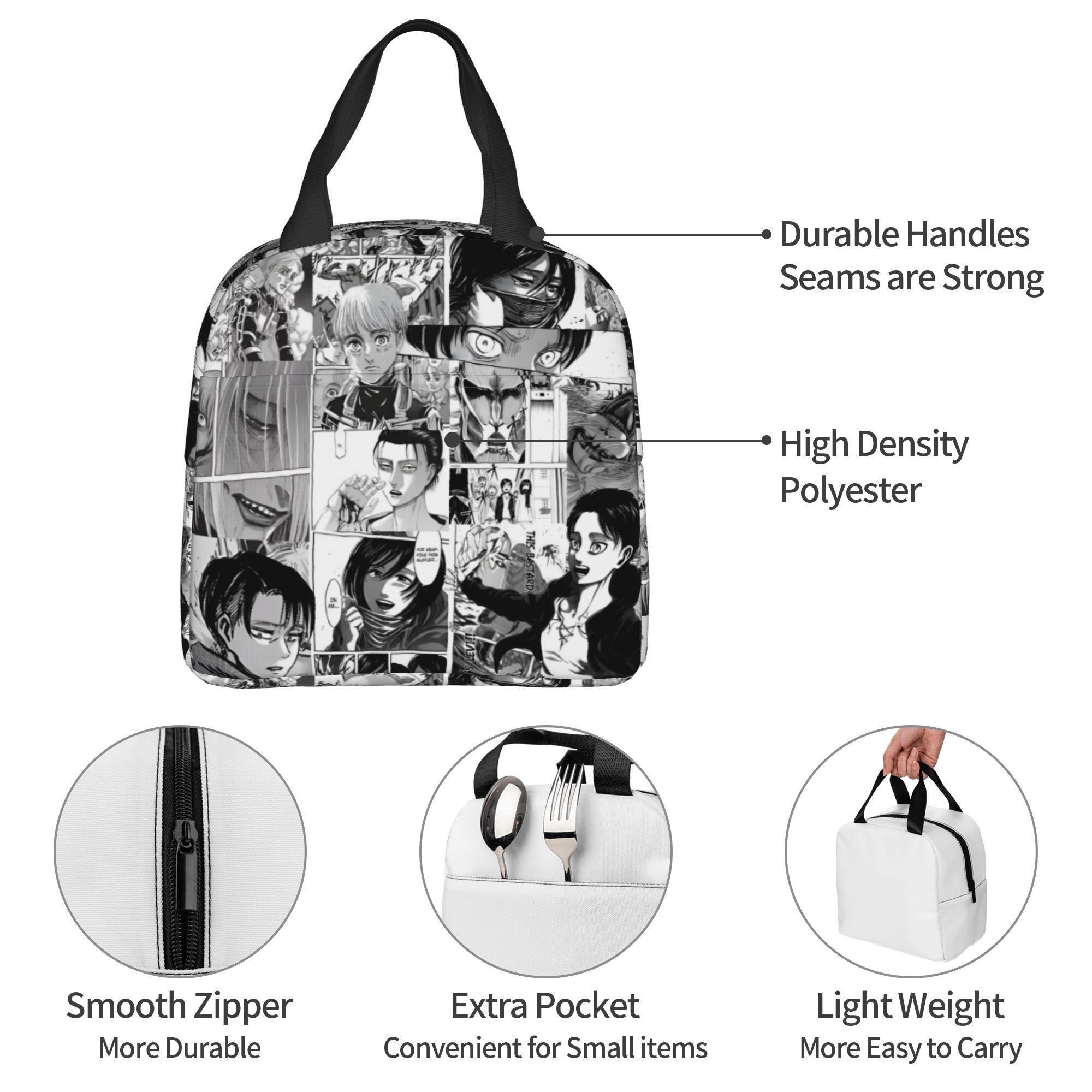 Travel Accessories 2022 - Custom Attacks on Titans Insulated Lunch
