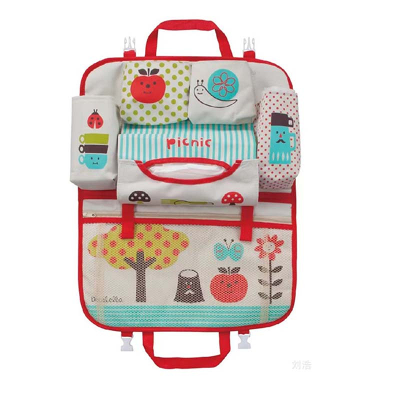 Car Seat Travel Bag - Cartoon Baby Car Seat Back Storage