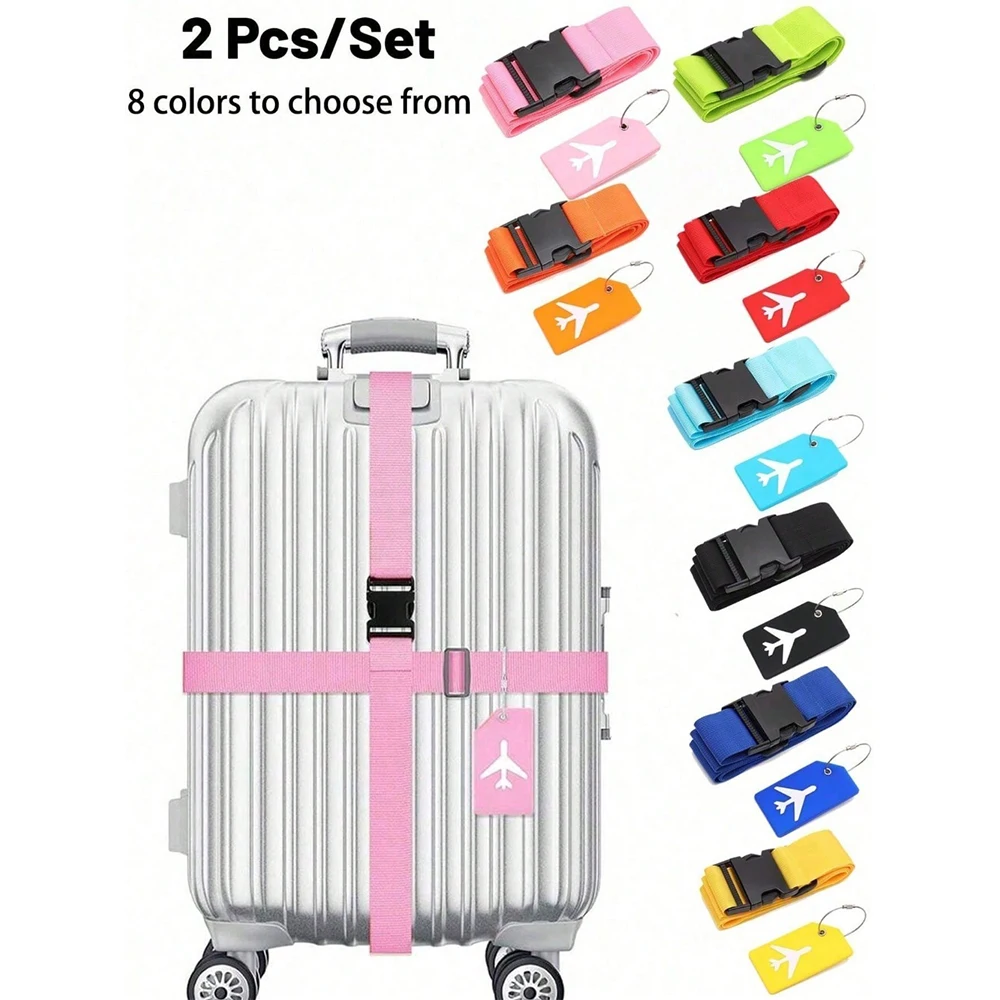 Travel Accessories Gift Set - Luggage Strap Set with Luggage Tag