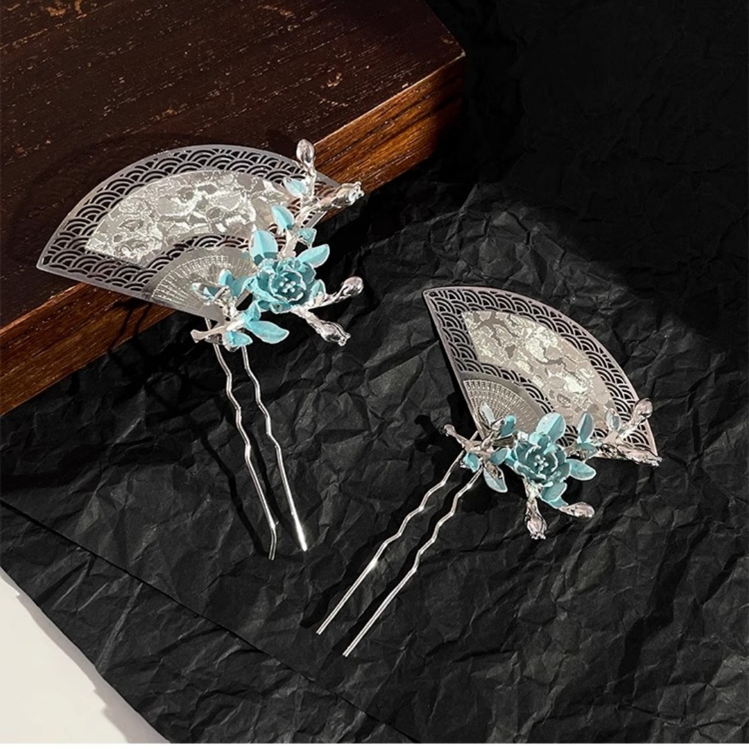 Travel Accessories Luxury - New Chinese-Style Fan-Shaped Hairpin, Exquisite, Light