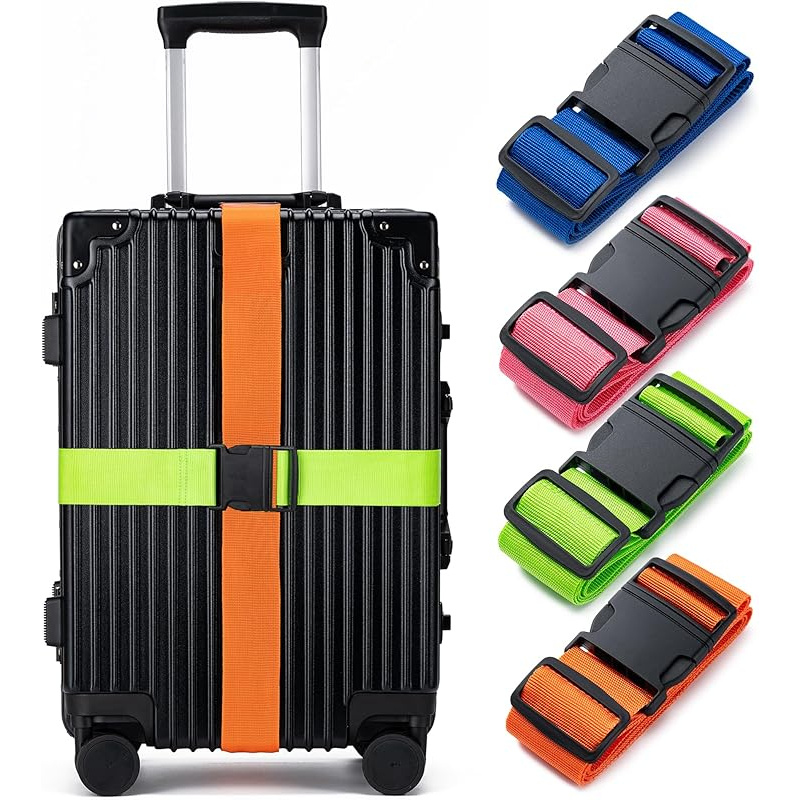 Travel Accessories Gift Set - 4Luggage strap set，Luggage securing strap，Luggage strap，Used