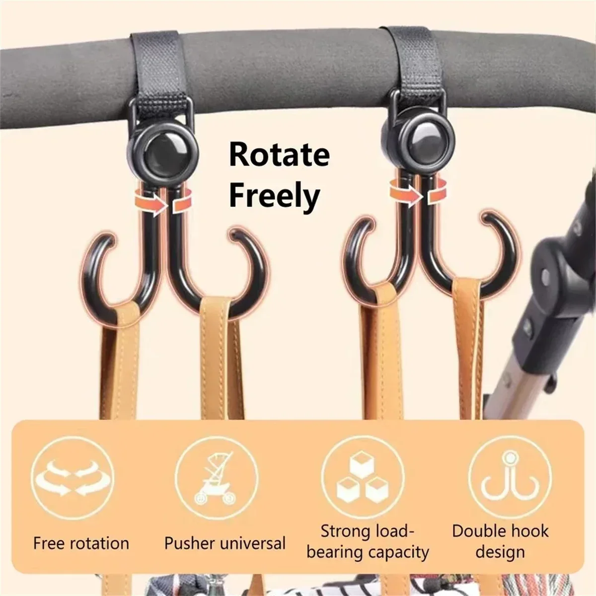 Rotatable Double Hooks Baby St - Travel Accessories For Baby 评论和价格