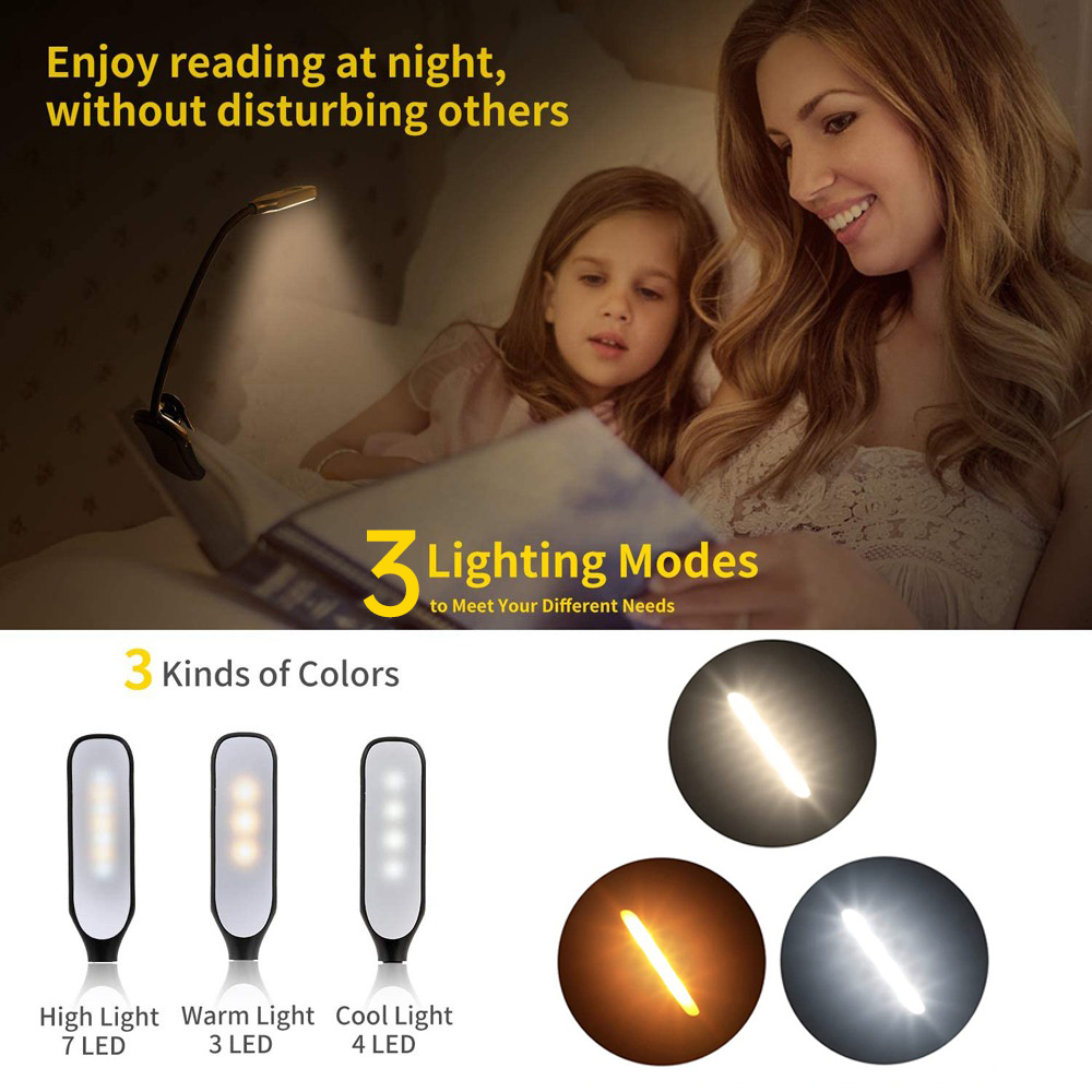 LED Book Light USB Rechargeabl - Book Light Flexible 评论和价格