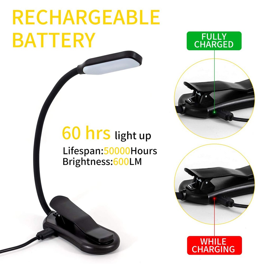 LED Book Light USB Rechargeabl - Book Light Flexible 评论和价格