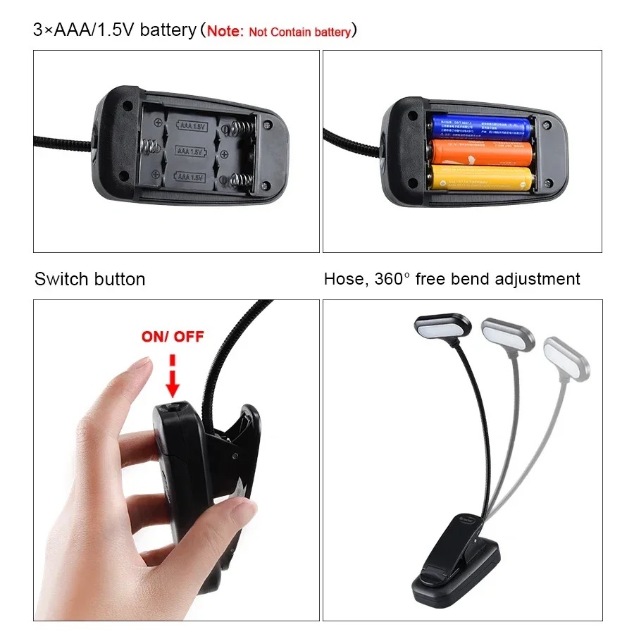 Mini LED Book Light with Clip, - Book Light Flexible 评论和价格