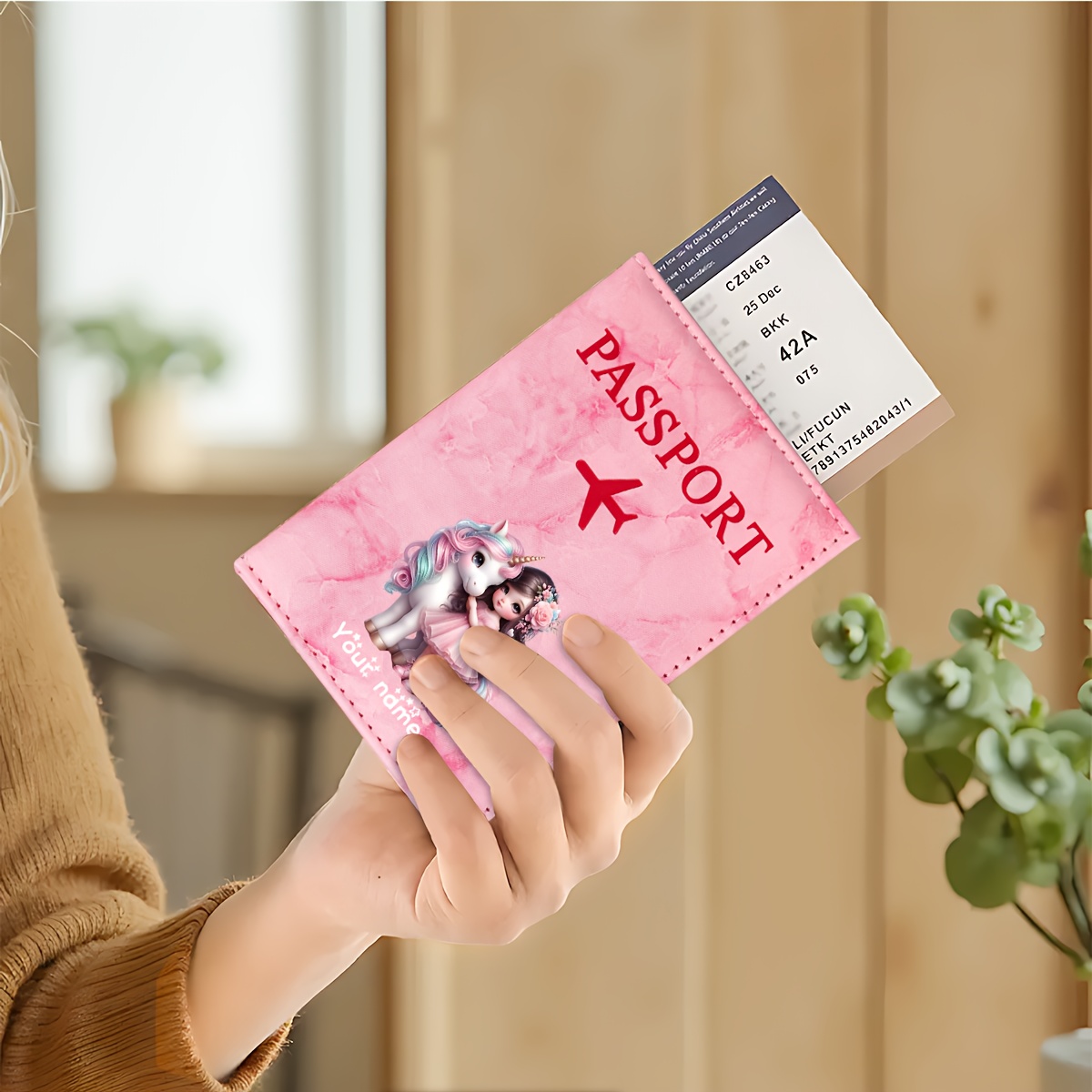 Unicorn Girl Pattern PU Passpo - Travel Accessories Personalised 评论和价格