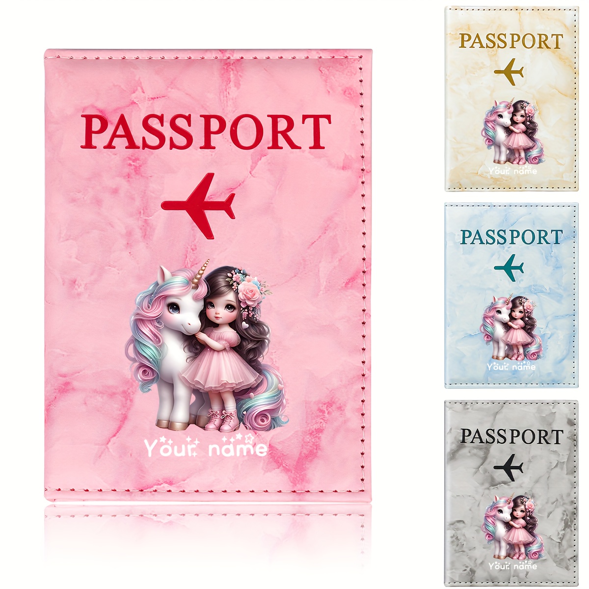 Unicorn Girl Pattern PU Passpo - Travel Accessories Personalised 评论和价格