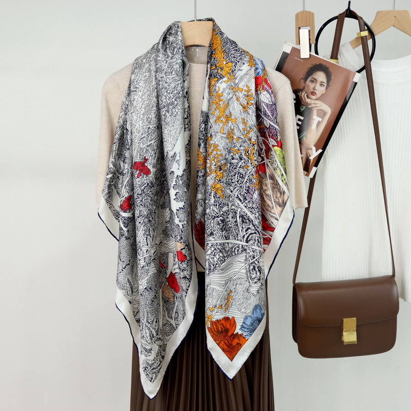 110CM Silk Scarf Luxury Hand R - Travel Accessories Neck 评论和价格