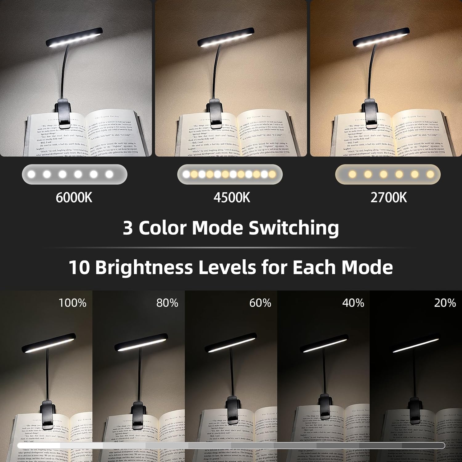 14Leds Book Light USB Recharge - Book Light Flexible 评论和价格