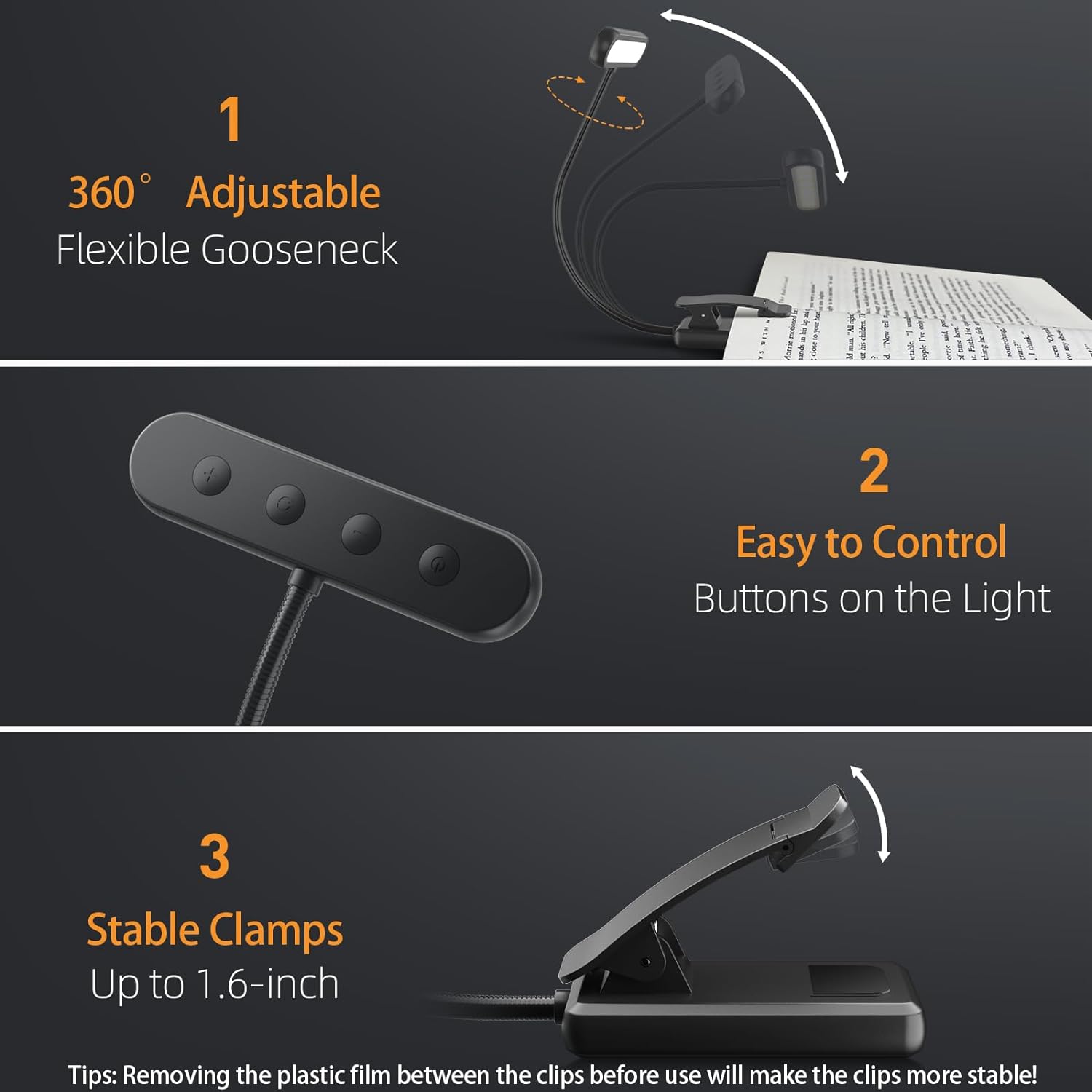 14Leds Book Light USB Recharge - Book Light Flexible 评论和价格