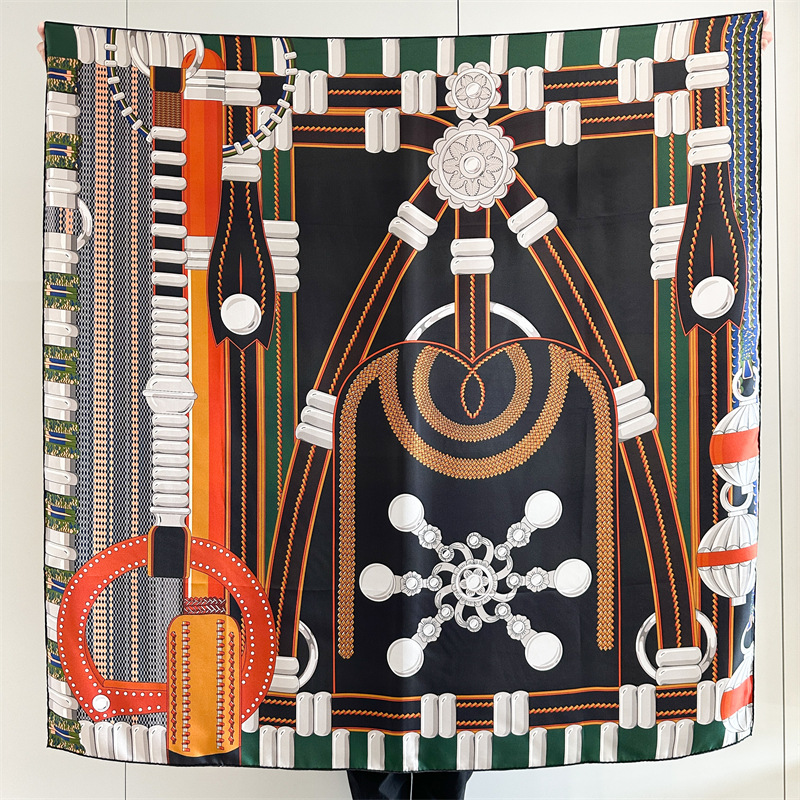Saddle Print Silk Scarf Luxury - Travel Accessories Neck 评论和价格