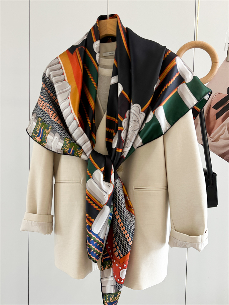 Saddle Print Silk Scarf Luxury - Travel Accessories Neck 评论和价格