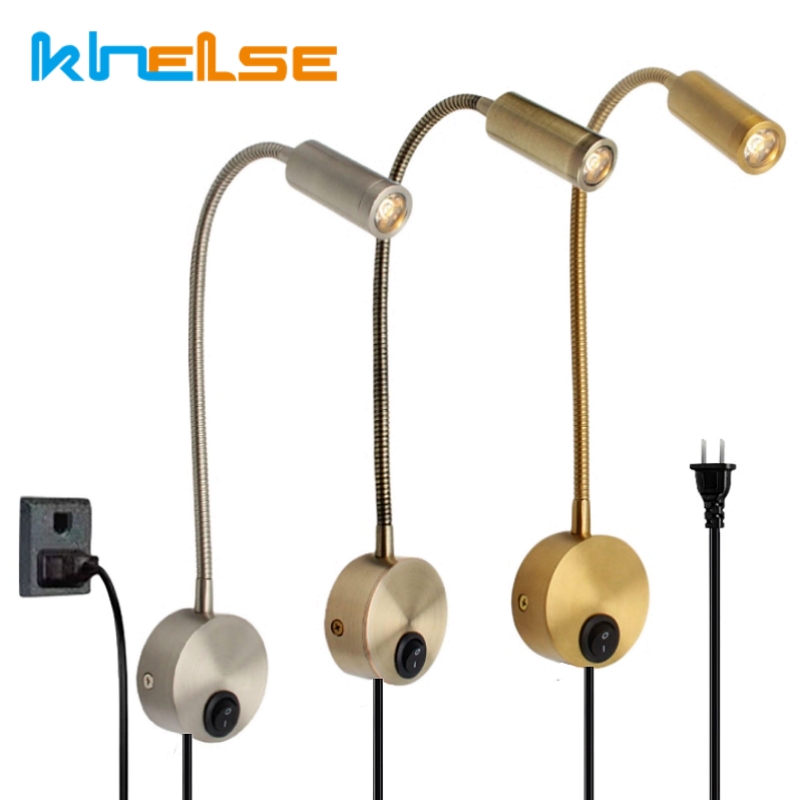3W Bronze Gooseneck LED Wall L - Book Light Flexible 评论和价格