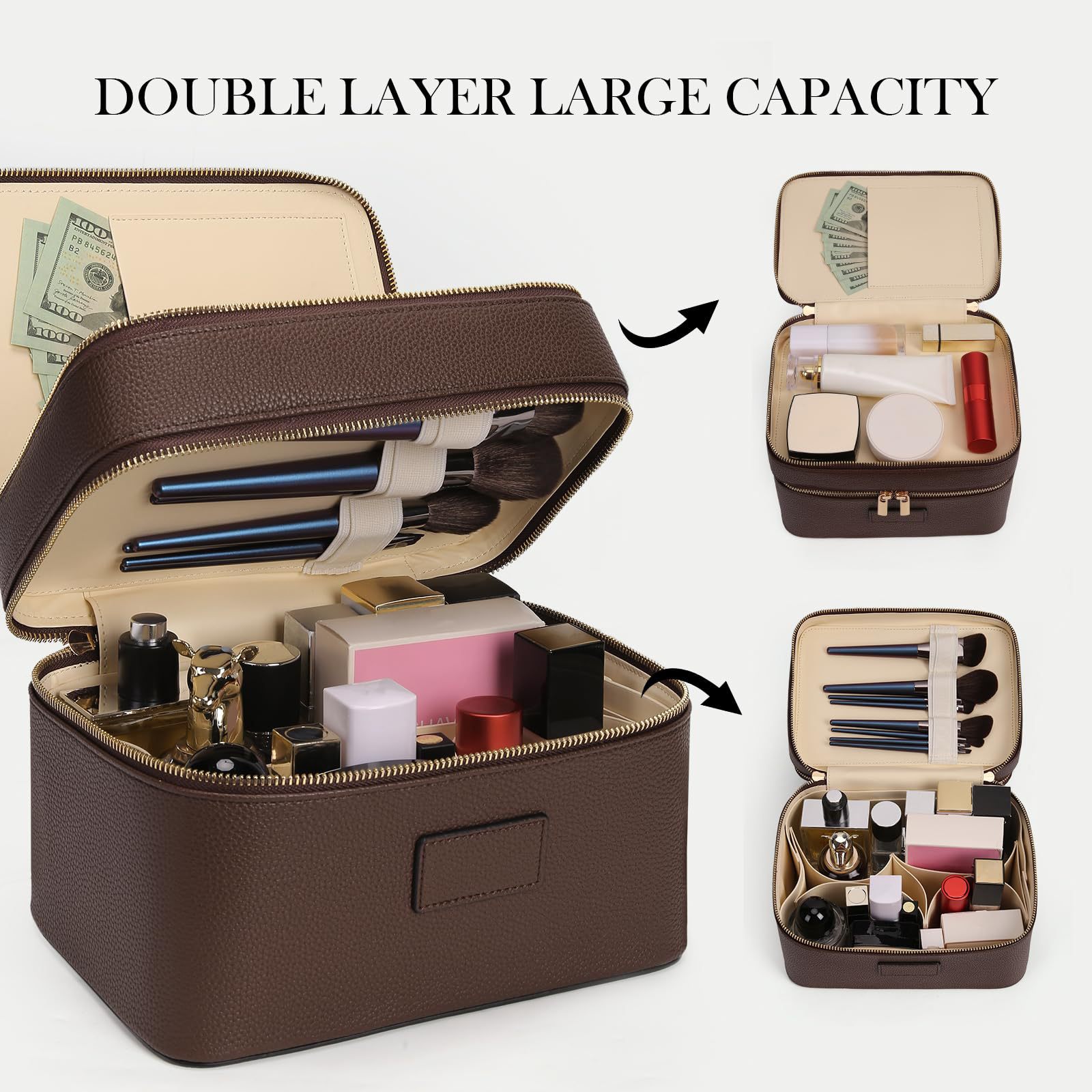 Large Capacity Double-layer Lu - Travel Accessories Luxury 评论和价格
