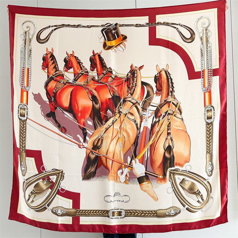 Horse Silk Scarf Luxury Design - Travel Accessories Neck 评论和价格