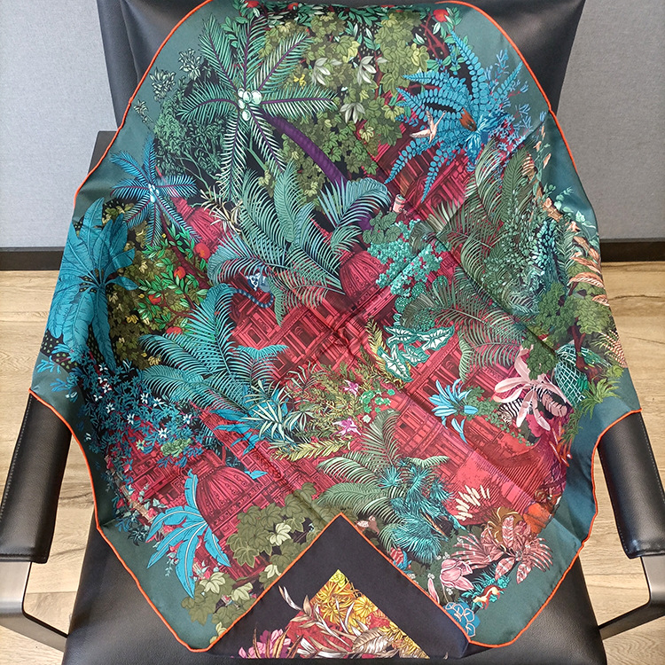 Silk Scarf 90CM Women Hand Rol - Travel Accessories Neck 评论和价格