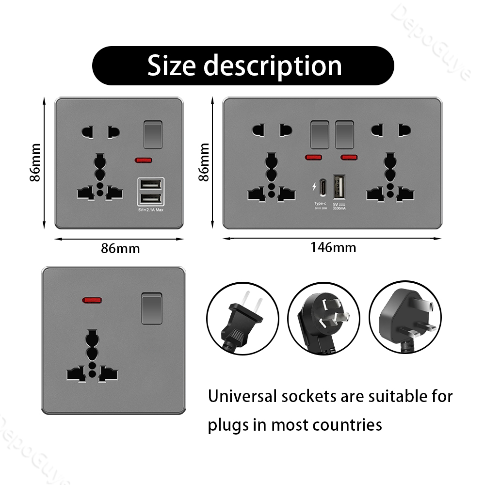 UK 13A with USB Type-c 18W Qui - Travel Accessories Uk 评论和价格