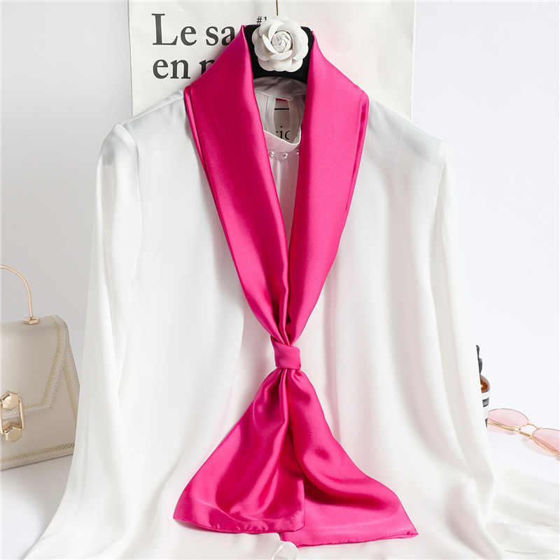 Red Solid Color Long Silk Scar - Travel Accessories Neck 评论和价格