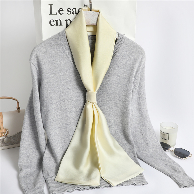 Red Solid Color Long Silk Scar - Travel Accessories Neck 评论和价格
