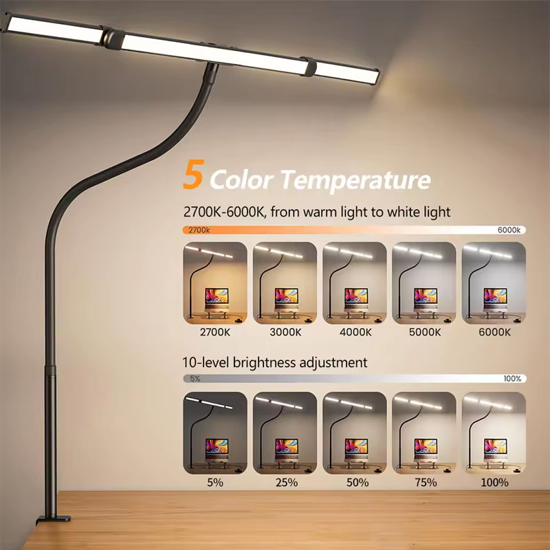 LED Desk Lamp Eye-Caring Desk  - Book Light Flexible 评论和价格