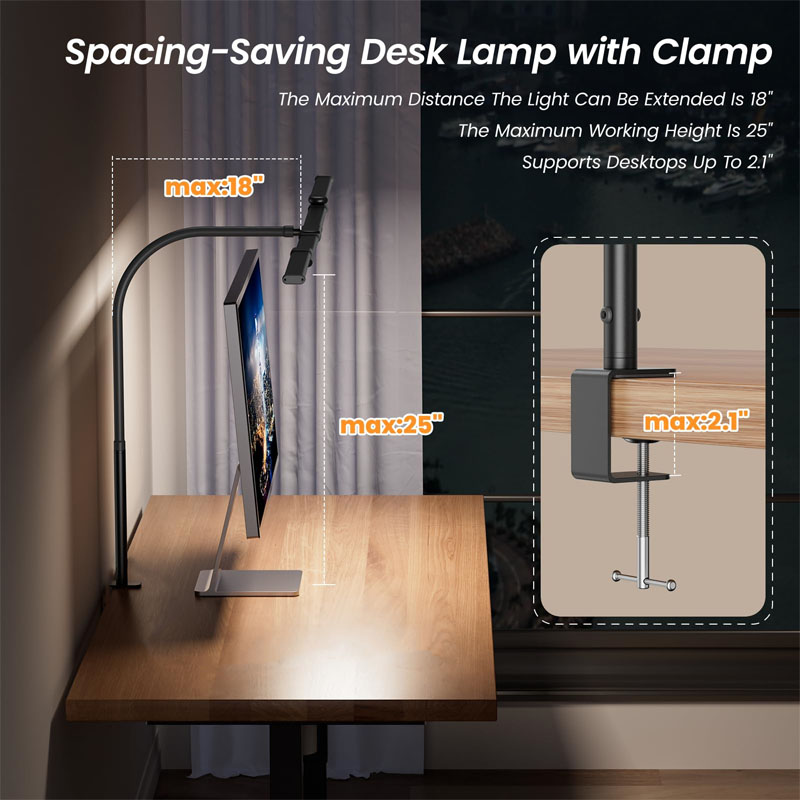 LED Desk Lamp Eye-Caring Desk  - Book Light Flexible 评论和价格