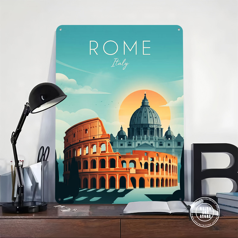 Rome Travel Metal Poster Perfe - Travel Accessories Rome 评论和价格