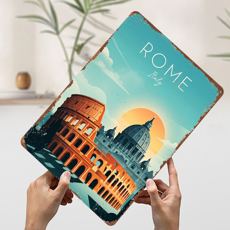Rome Travel Metal Poster Perfe - Travel Accessories Rome 评论和价格