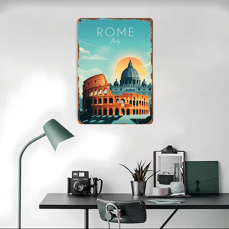 Rome Travel Metal Poster Perfe - Travel Accessories Rome 评论和价格